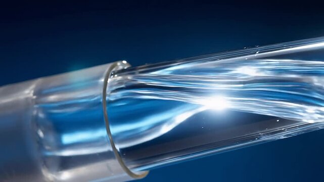 Liquid Core Fiber Laminar Flow Light Transmission