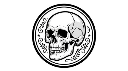 Fototapeta premium Skull with crossbones symbol illustration.