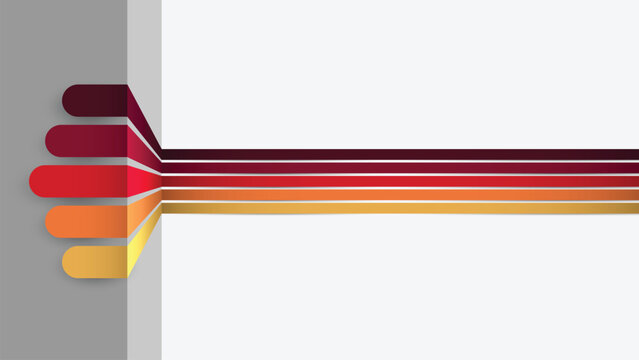 Modern Abstract Geometric Colorful Stripes Background with Ribbon Tabs Vector Illustration