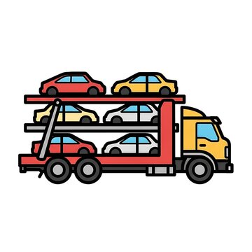 Colorful cartoon style delivery truck illustration.