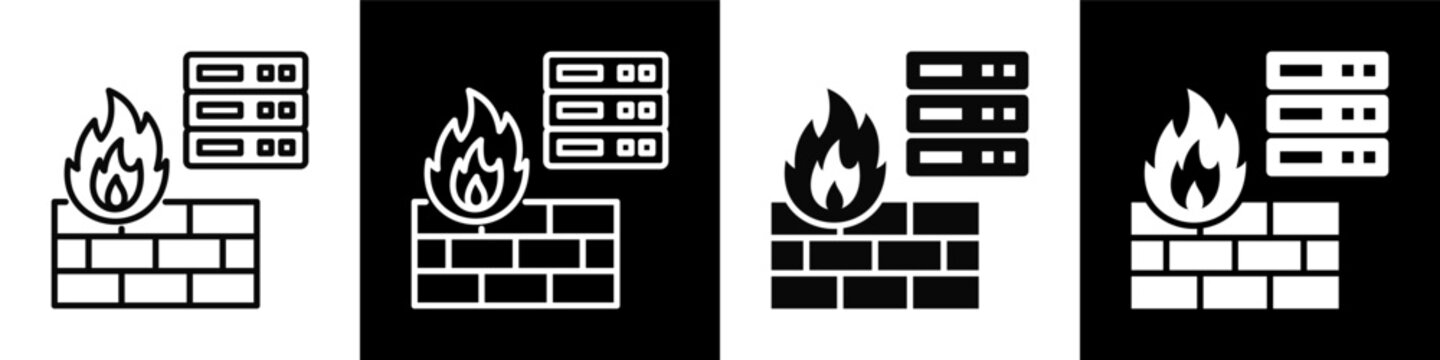 Network Firewall black and white background style collection