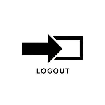 Minimalist black logout button icon design.