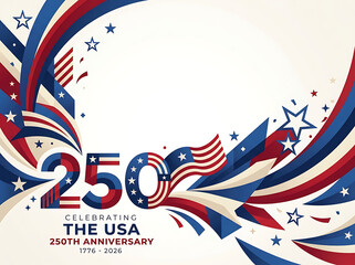 Obraz premium USA 250th Anniversary Celebration Patriotic Background Illustration