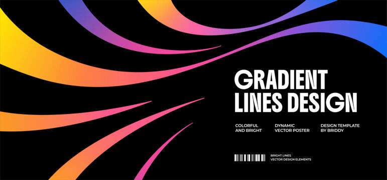 Wave Color Line Dynamic Pattern Design. Abstract Curve Sport Element. Vector Rainbow Gradient Geometric Splash Background. Dynamic Color Ribbons Flow Bg.