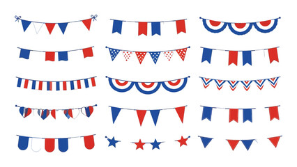 Obraz premium Creative patriotic bunting flags collection