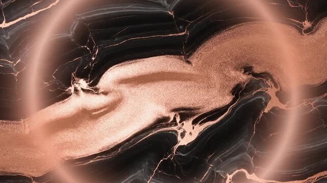 Abstract Luxury Gradient of Dark Onyx Swirling with Rose Gold Sheen Emanating Warmth and Pulsing Glow