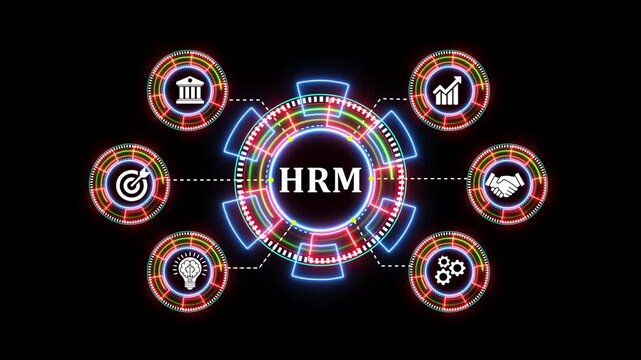 Human resource management hrm conceptual business dashboard animation digital tech.