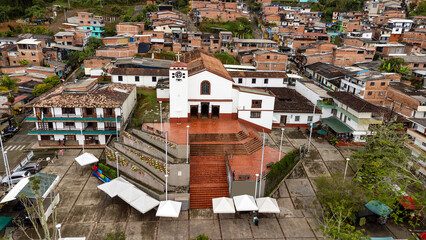 Fototapeta premium San Francisco, Antioquia - Colombia. February 24, 2026. San Francisco de Asis Parish, a Catholic church.