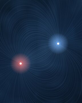 Abstract Binary Star System with Swirling Gravity Lines
