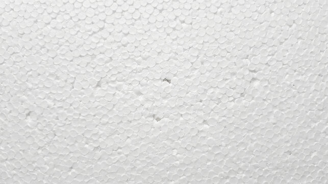 Closeup texture of white styrofoam material with small beads