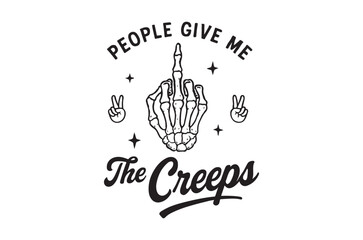 Obraz premium Skeleton hand gesture with text black vector illustration