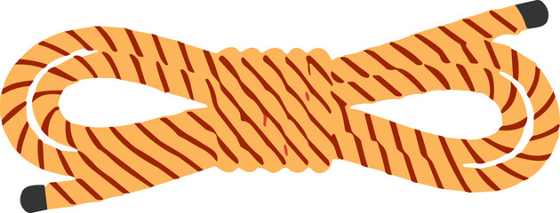 Orange and brown striped rope coiled on white background © Discrod