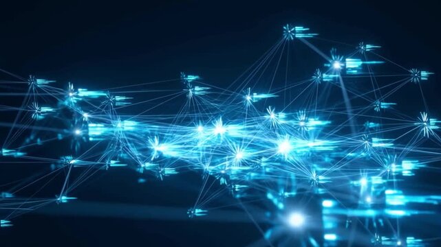 Abstract digital network connection, data communication and global technology background. Futuristic internet cyberspace concept.