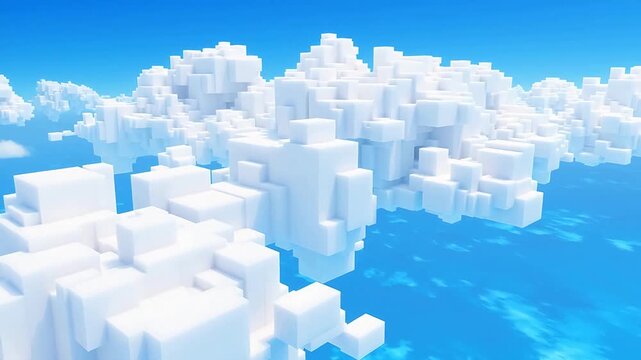 Puff Pixel Clouds Drifting Through an Azure Sky