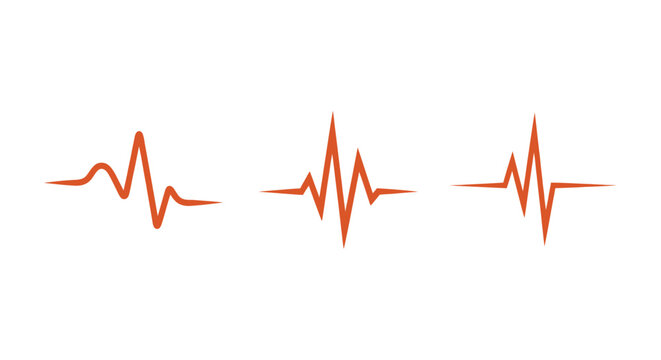 Three orange heartbeat line icons in a row.