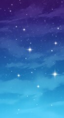Naklejka premium Night Sky with Stars and Clouds.