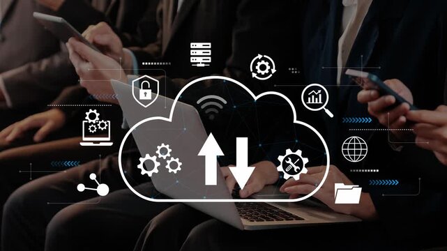 Cloud Computing Connectivity and Digital Data Transfer with Diverse Devices and Cybersecurity Symbols Representing Modern Technology Trends. Entropy.