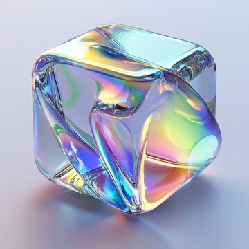 Geometric Art Poster Featuring Colorful Dispersion