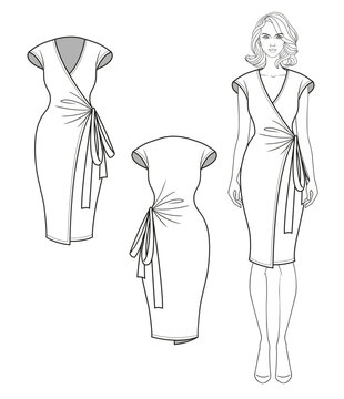 bodycon dress drawing Bodycon Dress Technical Stock Illustrations 116 Bodycon Dress Technical Stock Illustrations, Vectors & Clipart