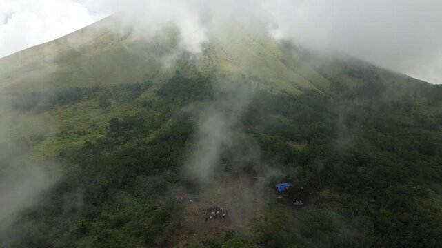 drone view penanggungan montain