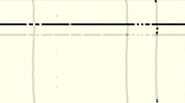 Pixelated vertical and horizontal lines on screen with distortions and glitch effects animation