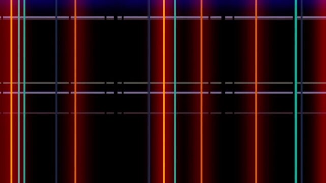 Pixelated vertical and horizontal lines on screen with distortions and glitch effects animation