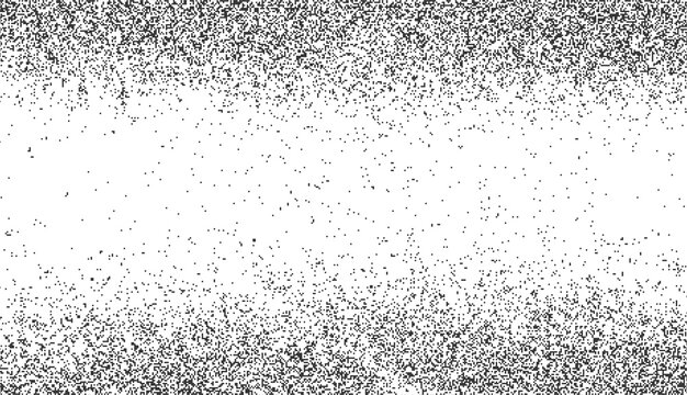 Abstract grunge texture with black noise particles on white background clean outline symbols and architectural layouts