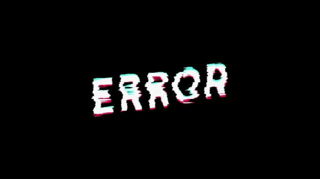 Digital Glitch Text Effect Featuring The Word Error In A Distorted Cyberpunk Aesthetic Style On A Black Background
