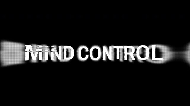 Mind Control Classic Vintage Poster Text Animation On Black Background 4K Video Loop