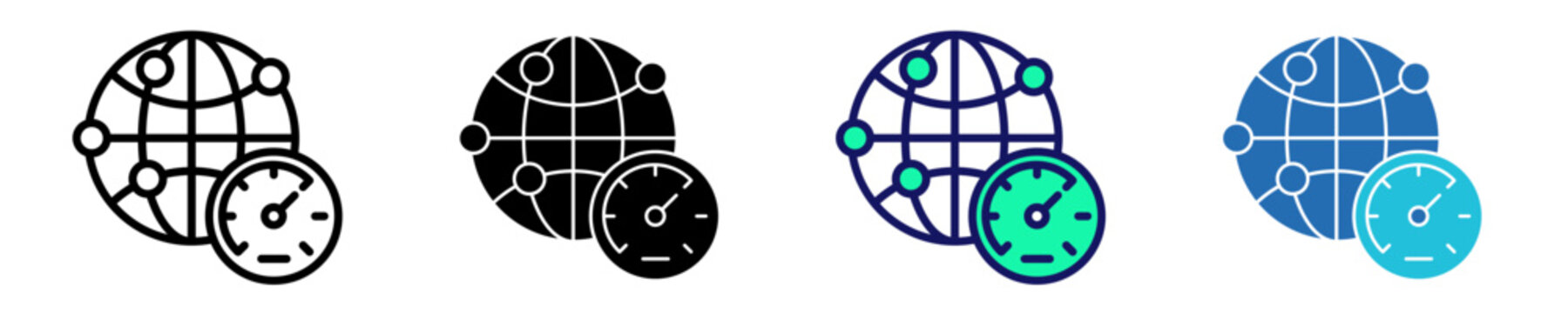 Global Timing Icon Set Multiple Style Collection
