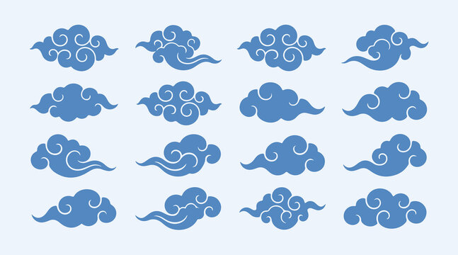 mythical oriental cloud shape illustration