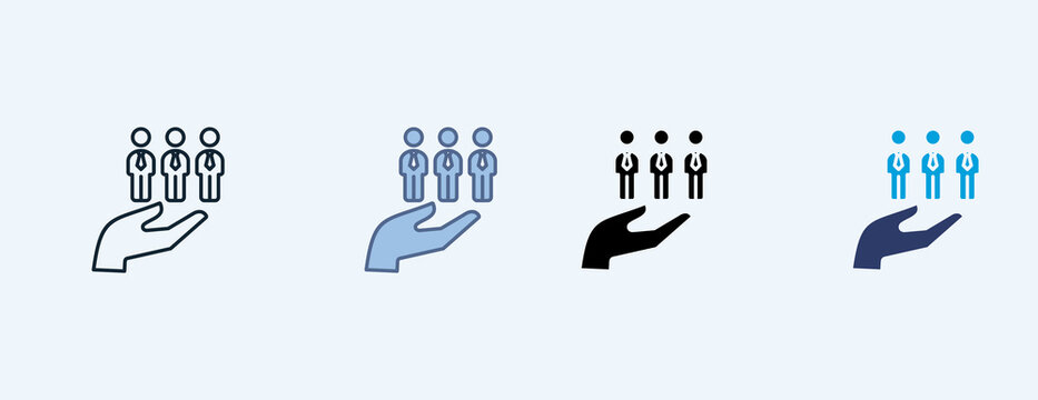 Human Resources Multiple Icon Illustration Vector