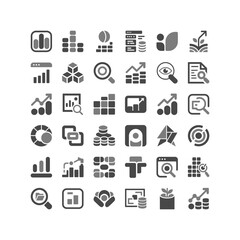 Fototapeta premium Collection Of Flat Business Icons On White Background