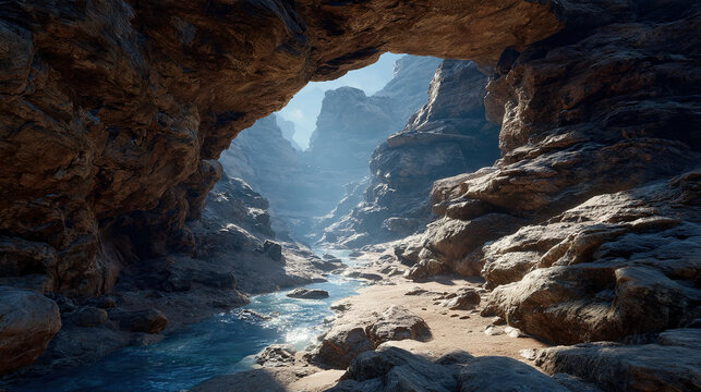 Build AI systems for first-person mystical canyon walks producing moving rivers magical lights and interactive terrain dynamically for VR cinematic media or storytelling