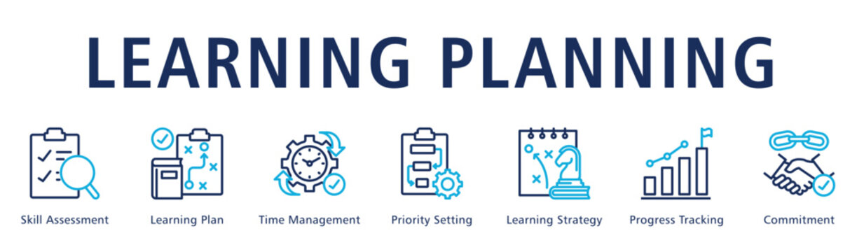 Learning Planning Web Banner  icon vector illustration concept