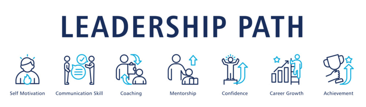 Leadership Path Web Banner  icon vector illustration concept