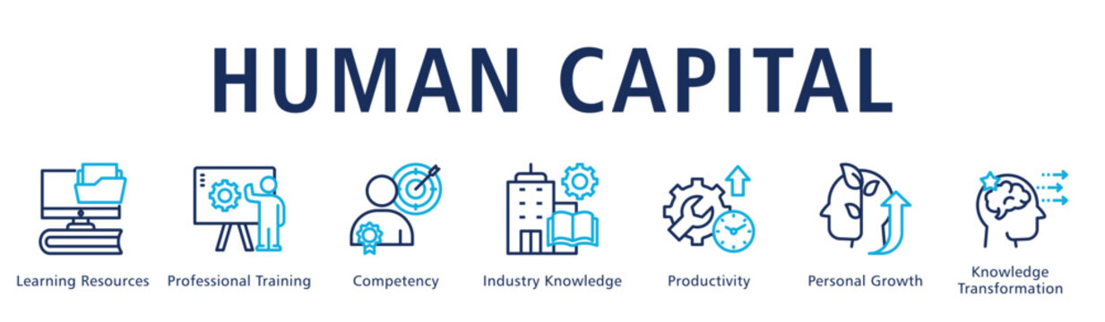 Human Capital Web Banner  icon vector illustration concept