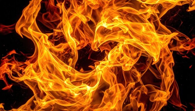 Vibrant orange flames burning brightly upwards.