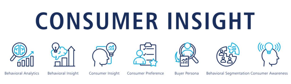 Consumer Insight Web Banner  icon vector illustration concept