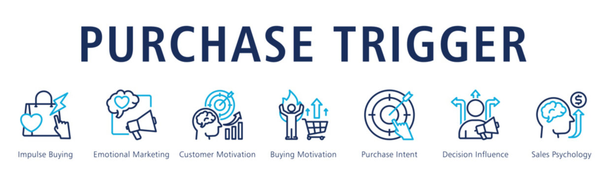 Purchase Trigger Web Banner  icon vector illustration concept
