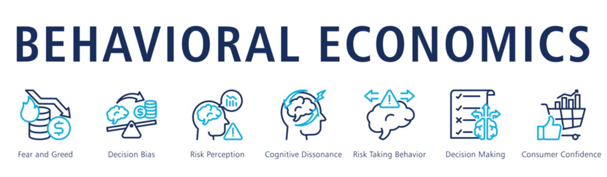 Behavioral Economics Web Banner  icon vector illustration concept