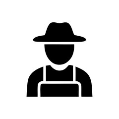 Fototapeta premium Farmer avatar icon in flat vector style