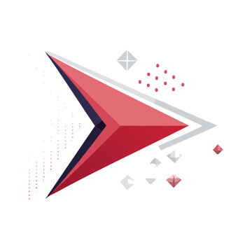 Flat design paper plane with geometric shapes