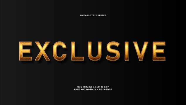 Exclusive luxury gold text effect with premium pattern editable font style on black background