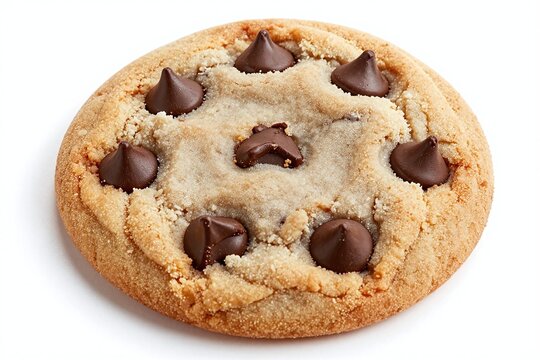 A chocolate chip cookie with a bite taken out of it