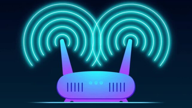 wireless router on blue