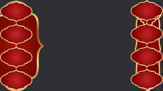Luxurious abstract background featuring traditional red and gold decorative patterns, ideal for elegant invitations, banners, and opulent design projects