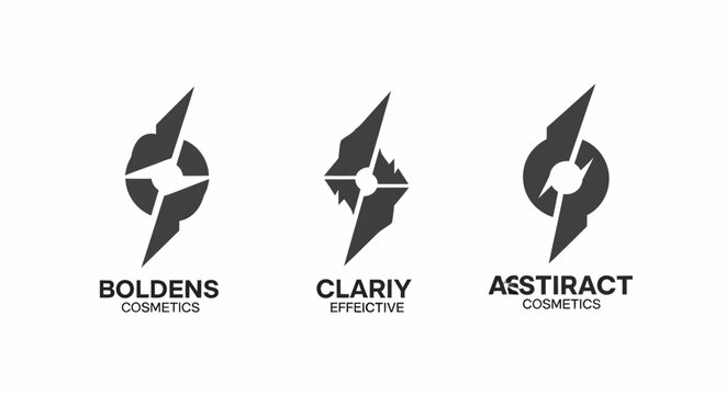 Abstract geometric logos for cosmetics and effective branding.