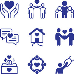 Fototapeta premium food bank poverty reduction social welfare icon presentation