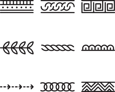 geometric border icon bundle minimal outline vector shapes